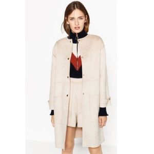 Zara L Faux Suede Coat